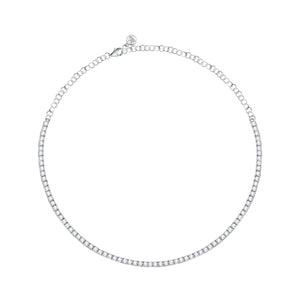 tesori necklace tennis silver 925 rh cz wht 38+4cm