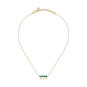 talismani necklace heart steel agat grn yellow gold plated 40+5cm