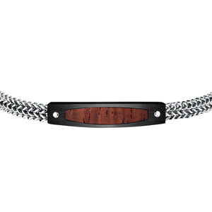 sector wood bracelet stainless steel red sandalwood 22cm