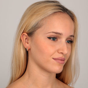 morellato 18k gold plated creole earrings +ip gold w/crystal
