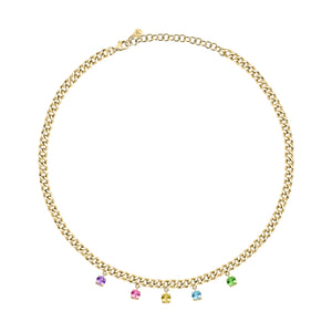 morellato 18k gold plated poetica necklace +colorful crystals 38+7cm