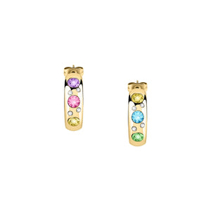 morellato 18k gold plated poetica earrings  + colorful crystal