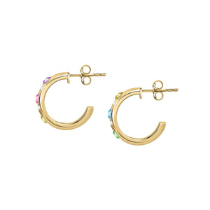 morellato 18k gold plated poetica earrings  + colorful crystal