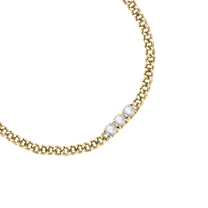 morellato 18k gold plated poetica bracelet + white crystals 16+3cm
