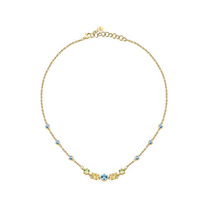 morellato 18k gold plated colori necklace 5 cz+6 crystals  38+7cm