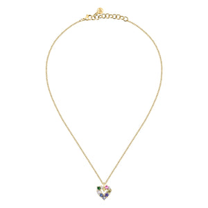 morellato 18k gold plated colori pendant heart 10 pcs cz  38+7cm