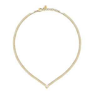 morellato 18k gold plated gioia necklace stainless steel yg crystal 38+4cm