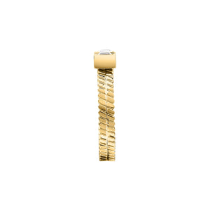 morellato 18k gold plated gioia ring stainless steel yg crystal sz14