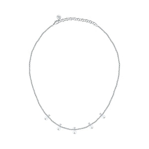 perla necklace 925 silver 5 pearl with cz highlights 40+5cm