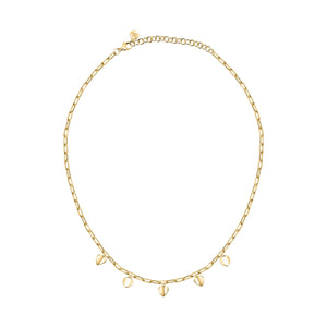 morellato 18k gold plated paillettes necklace  heart tag  40+5cm