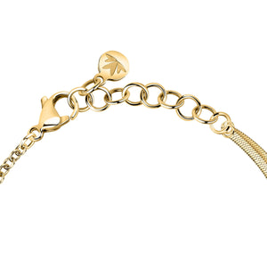 morellato 18k gold plated torchon bracelet  with crystals  15+4cm