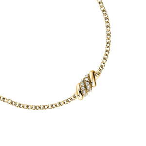 morellato 18k gold plated torchon bracelet  with crystals 1pc  16+3cm