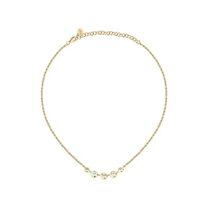 semipreziose necklace silver 925 yellow gold plated 38+7cm top blue