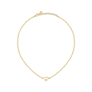 morellato 18k gold plated intrecci necklace heart stainless steel yg 40+5cm
