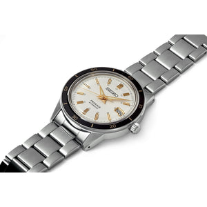 seiko presage automatic ivory dial, 40.8mm 5bar, bracelet watch