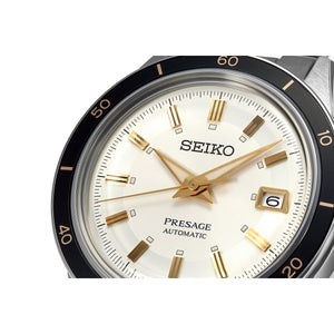 seiko presage automatic ivory dial, 40.8mm 5bar, bracelet watch