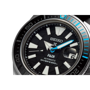 seiko prospex padi edition automatic black  dial 43.8mm, 200m silicone strap  watch