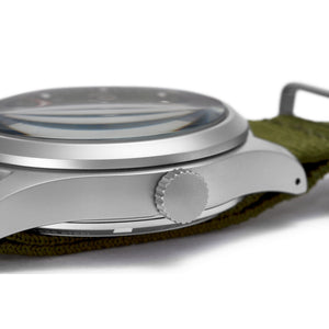 seiko seiko 5 sports field watch automatic green  dial, 39.4mm, 10bar, nylon strap  watch