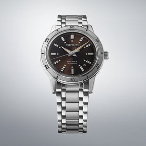 seiko presage style 60's brown dial bracelet watch