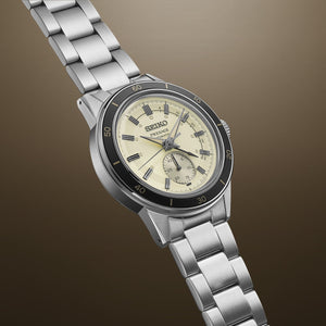 seiko presage style 60s cream dial stainless steel automatic watch