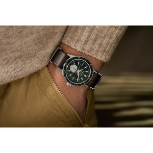 seiko presage style 60s leather strap watch