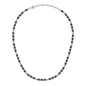 sector basic necklace stainless steel agate black 50+5cm