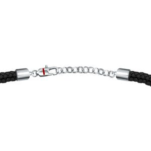sector bandy bracelet black leather & rudder symbol 23cm