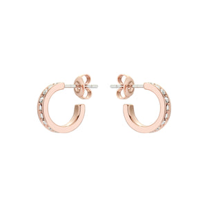 ted baker:: nano hoop huggie earring rose gold clear crystal