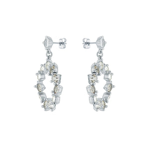 ted baker crissty: large crystal hoop drop silver tone clear crystal drop earring