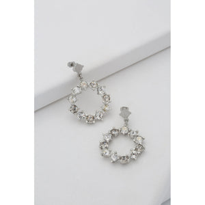 ted baker crissty: large crystal hoop drop silver tone clear crystal drop earring