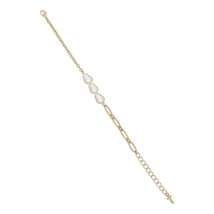 ted baker peresha pearly chain bracelet gold tone, pearl