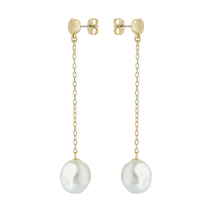 ted baker periee pearly chain drop earring gold tone, pearl