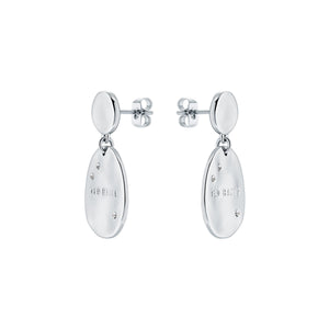 ted baker corriee: constellation coin drop earring silver tone, clear crystal