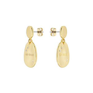 ted baker corriee: constellation coin drop earring gold tone, clear crystal