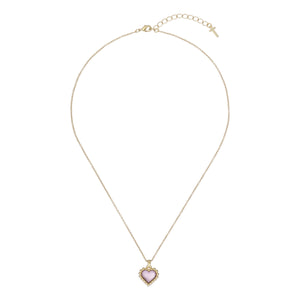 ted baker harlyyn: heart of glass pendant gold tone, light pink