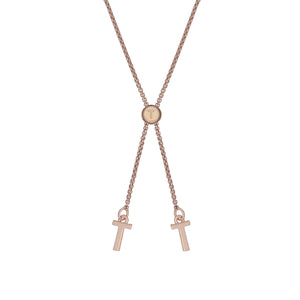 ted baker hadassa: heart star drawstring bracelet rose gold tone, clear crystal