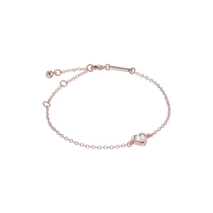 ted baker hansa: crystal heart bracelet rose gold & clear crystal