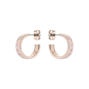 ted baker emrie: enamel heart hoop rose gold light pink earring