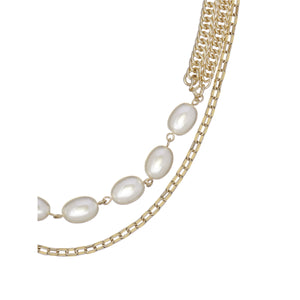 ted baker parise: pearly chain multi chain gold tone necklace