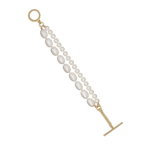 ted baker parkah: pearl bubble double strand gold tone bracelet