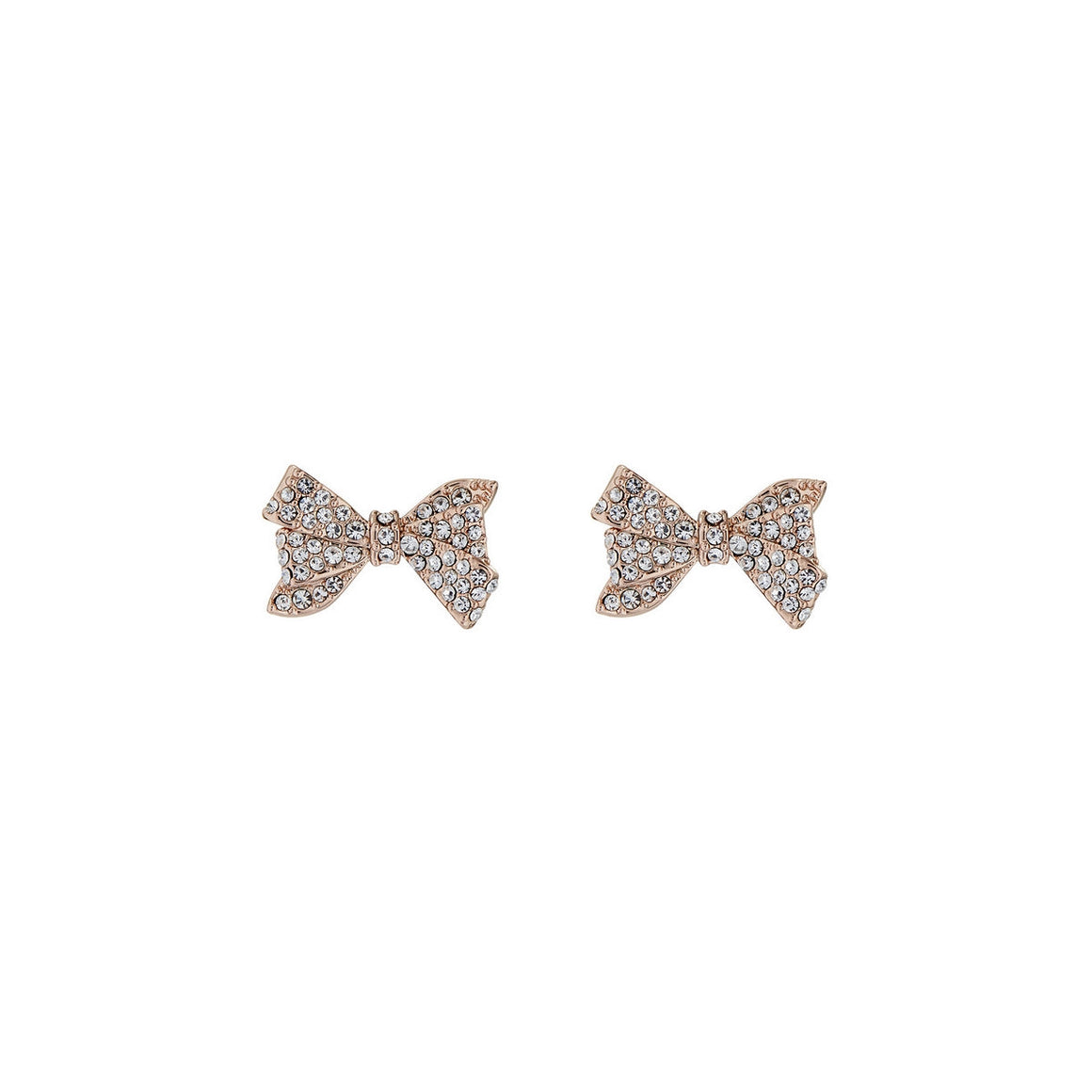 ted baker barseta: crystal bow stud earrings rose tone,clear ccrystal