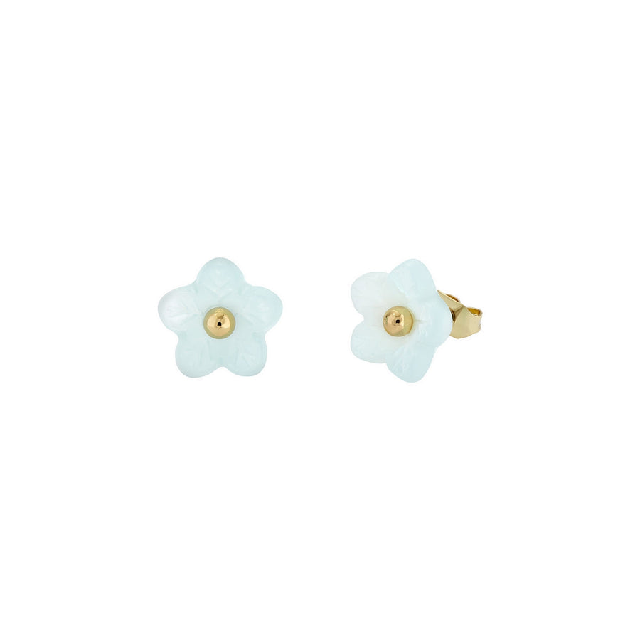 ted baker wildela: flower stud earrings gold tone, mint