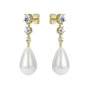 ted baker pearsti: statement crystal bead drop earrings gold tone