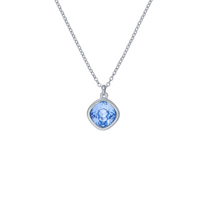 ted baker crastel: crystal pendant necklace silver tone, light blue crystal