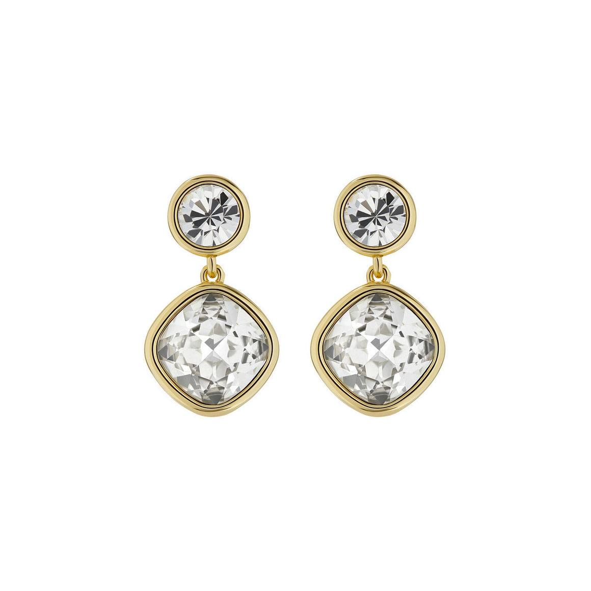 ted baker craset: crystal drop earrings gold tone, clear crystal