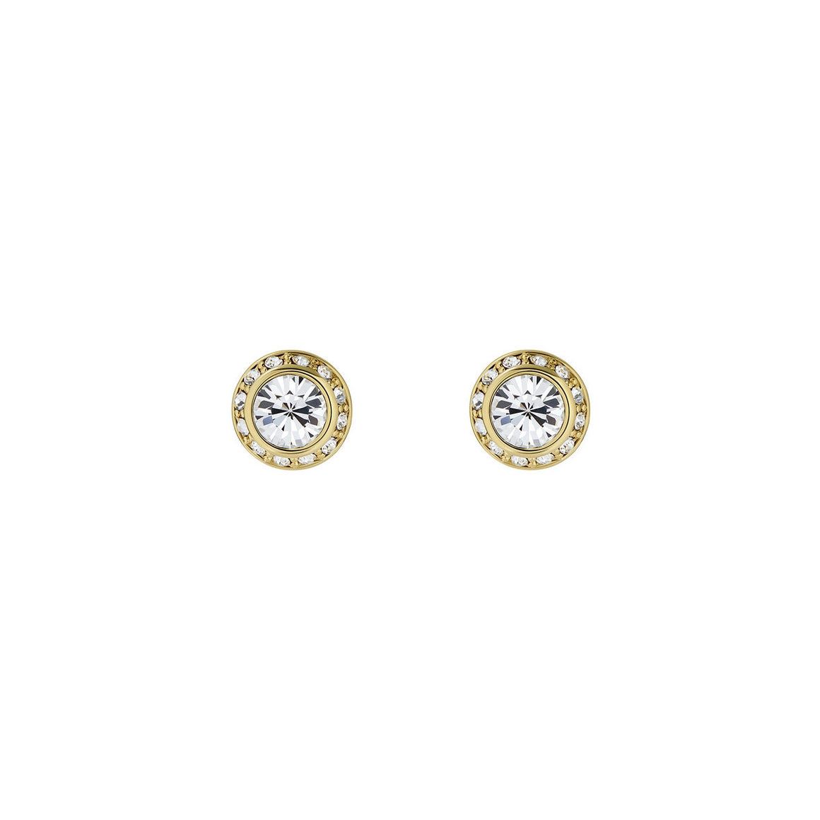 ted baker soletia: solitaire sparkle crystal stud earrings gold tone, clear crystal