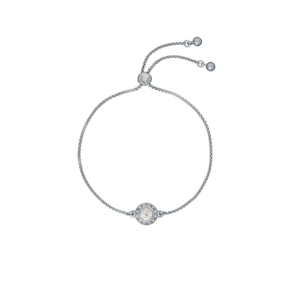 ted baker soleta: solitaire sparkle crystal adjustable bracelet silver tone, clear crystal