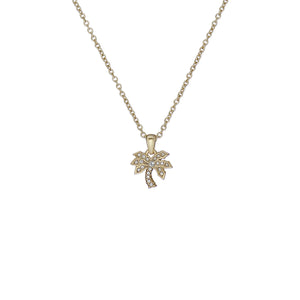 ted baker palmele: crystal palm tree pendant necklace gold tone, clear crystal