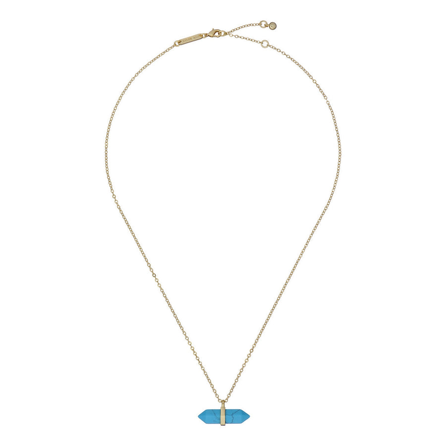 ted baker paries: paradise rock pendant necklace gold tone, turquoise