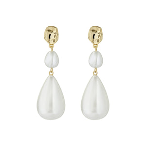 ted baker inelies: island pearl statement drop earrings gold tone, pearl